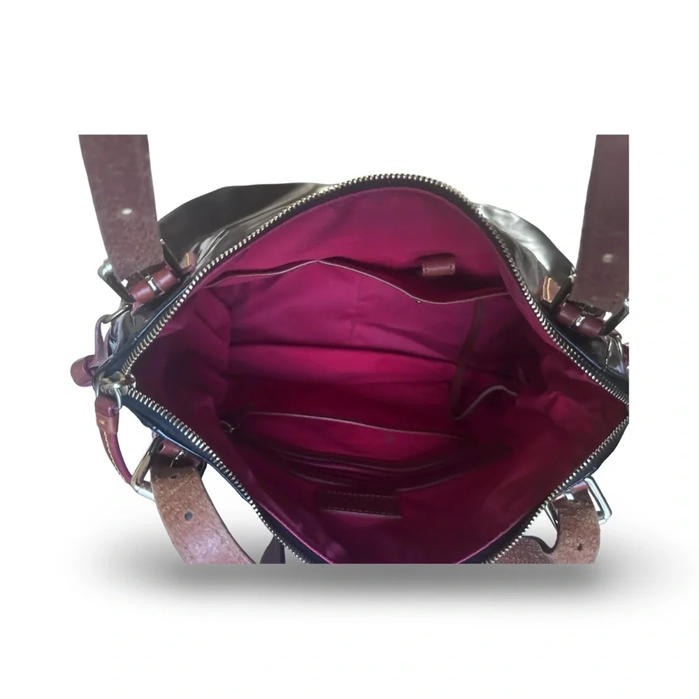 Dooney & Bourke Nina Black Patent Leather Large Satchel - Picture 8 of 13